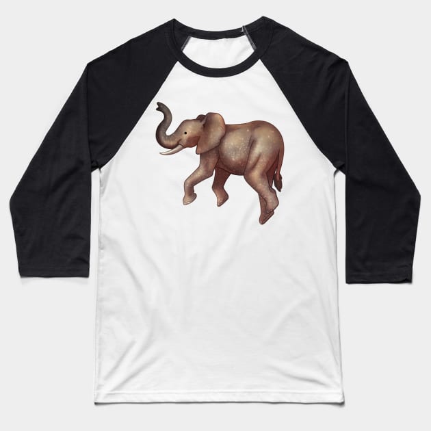 Cozy Elephant Baseball T-Shirt by Phoenix Baldwin